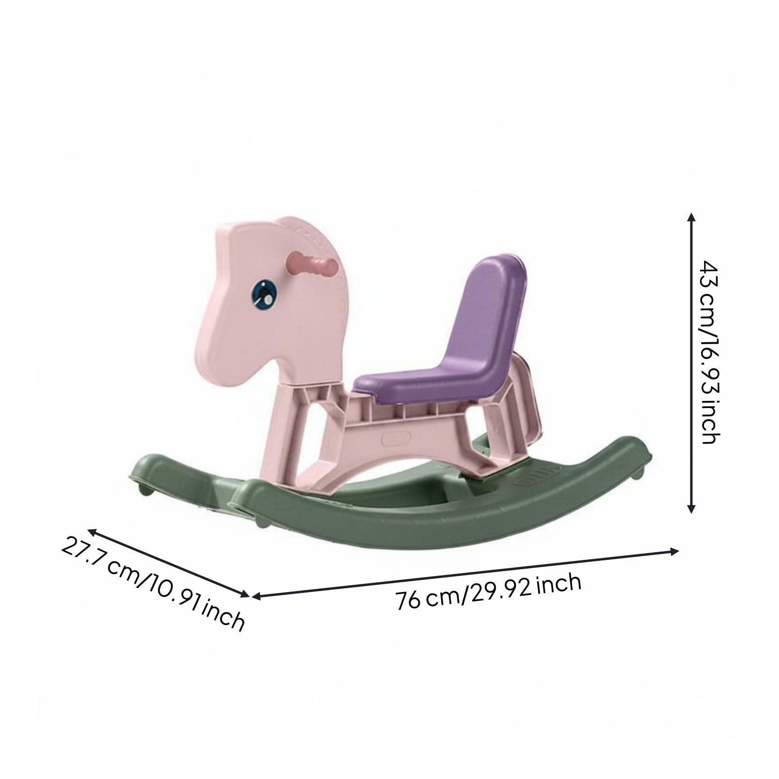 Kinder Schaukelpferd Schaukelspielzeug Reitpferd Wipptier mit Funktionalem Design zur Förderung von Motorik aus Stabilem Und Pflegeleichtem PP für Hausgebrauch Indoor Spielzimmer, Rosa