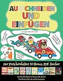 Kunstaktivitaten fur Kinder: Ausschneiden und Einfugen - Rennwagen