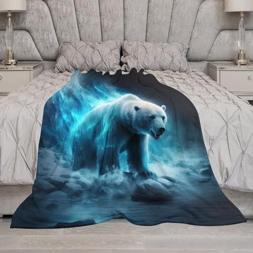 Manta de sofa de franela de oso 150 x 200 cm calida 8