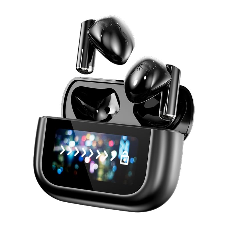 in Ear Headphones Wireless Ear Buds with LCD Full-Color Touch Screen Bluetooth 5 4 Touch Sensing Deep Bass