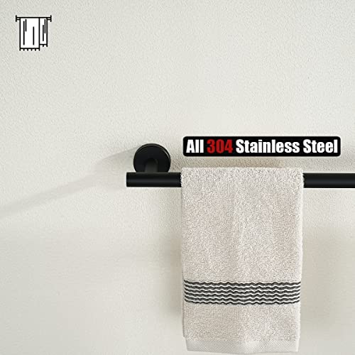 Barre porte-serviettes murale noir mat en acier inoxydable de 61 cm - 8