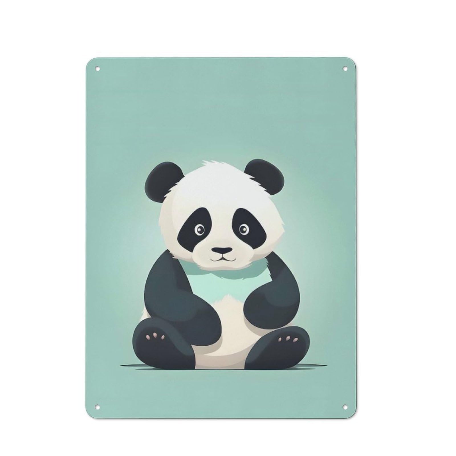 Vintage Tin Sign 40x30cm with Adorable Panda for Hobby Room Or Studio, for Metal Sign Collectors, for Garage And Workshop Walls