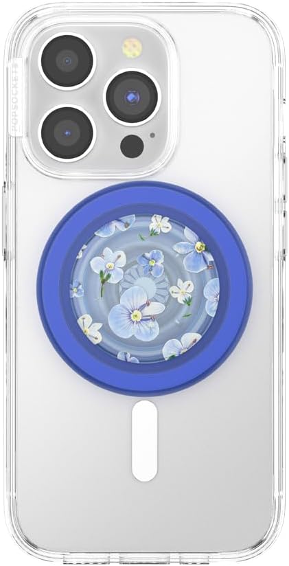 PopSockets Phone Grip for MagSafe, Magnetic Holder, Phone Stand, Light Blue - Blue Fields
