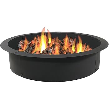 Amazon Com Sunnydaze Wood Burning Outdoor Fire Pit Ring Liner Heavy Duty Diy Above Or In Ground Fire Ring Kit 45 Inch Outside X 39 Inch Inside Garden Outdoor