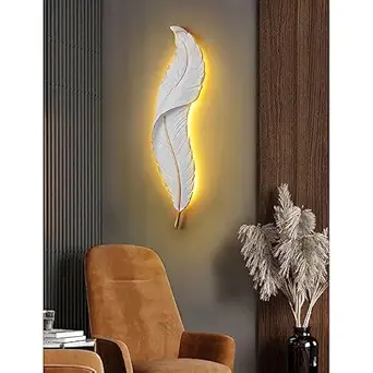 Harold Electricals Snowy Quill Decorative Wall Lamp for Living Room,Hallway, Dinning Area |Night Wall Light for Bedroom, Kitchen & Office -(Inbuilt LED)