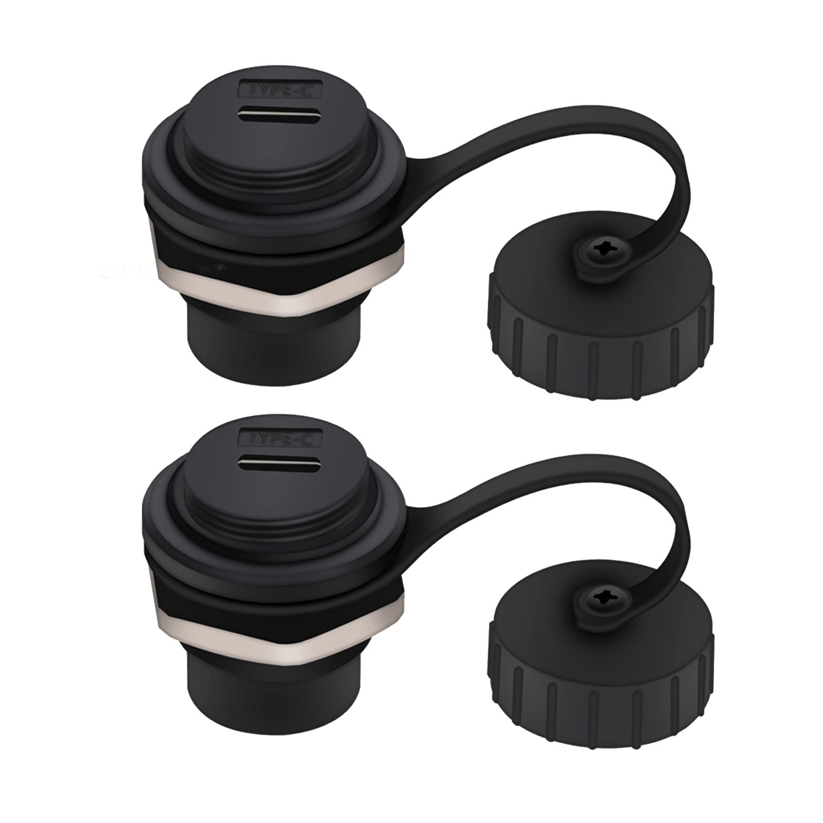 PENGLIN2PACK USB 3.1 Type C Extension Coupler,Female to Female USB-C Feed Thru Converter Adapter Panel Mount DIY Jack with Dust Cover