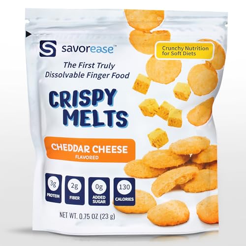 El primer alimento para dedos verdaderamente disolvible para dificultades para tragar o masticar. Savorease Crispy Melts, paquete de 12, 1 porción