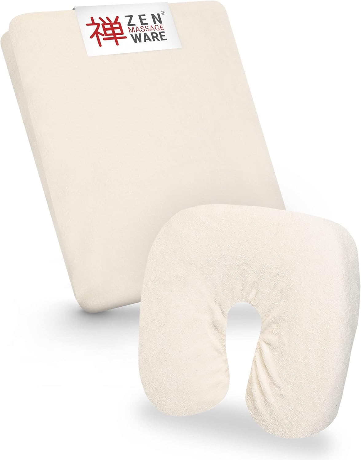 ZEN - Copertura per lettini & poggiatesta da massaggio - lenzuolo in morbida spugna per lettini cosmetici, da terapia & trattamento - rivestimento lavabile a 60° - accessori massaggi (crema)