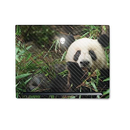 Image of MightySkins Carbon Fiber Skin Compatible with Alienware M18 R1 (2023) Full Wrap Kit - Chill Panda | Protective, Durable Textured Carbon Fiber Finish | Easy to Apply & Change Styles | Made in The USA
