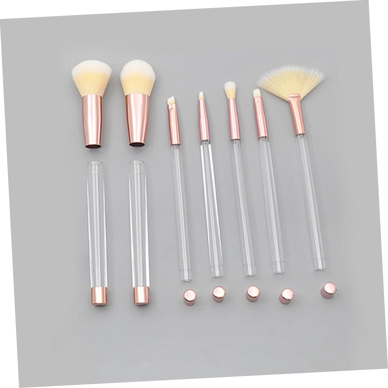 MAGICLULU Set Di 21 Pennelli Con Manico in Cristallo Set Di Pennelli Per Il Trucco Per Donne Kit Di Pennelli Per Cosmetici Con 5 Manici in Tubo Vuoto Fondo Oro Rosa