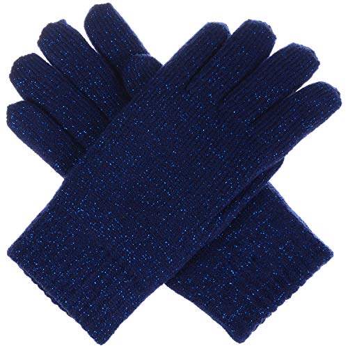 Be Your Own Style BYOS Winter Women's Toasty Warm Plush Fleece Lined Knit Gloves in Solid & Glitter