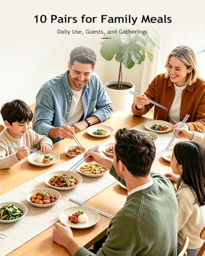 [AC] $7.49* | 10-Pair Lazycorner 304 Stainless Steel Chopsticks w/ Non-Slip Textured Tips - image 8
