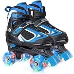 Kids Roller Skates for Boys - Blue for Toddler Little Kids Age 4 5 6 7- Adjustable Wheels Indoor Outdoor Sports Birthday for Son and Grandson Small(10C-13C)