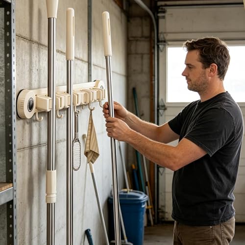 Porte-outils de nettoyage domestique suspendu sans percer avec ventouse