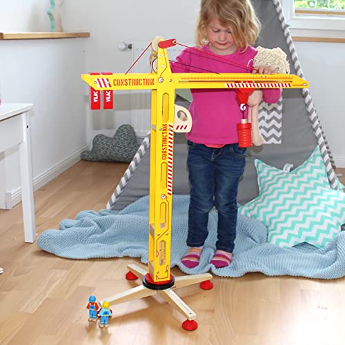 LittleStars Großer Holz-Kran mit Zubehör I Kinder-Spielzeug mit Ihrer...