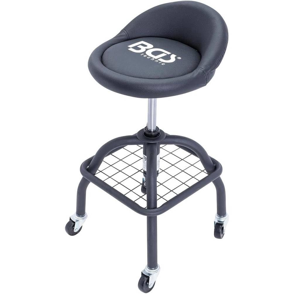 Asiento de taller con 4 ruedas - Ajustable 540-680 mm - Comodidad y movilidad óptima - D-Work