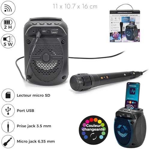 Enceinte Karaoké sans Fil Bluetooth compacte avec micro pour chanter entre amis - 7
