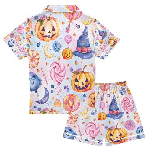 senya Magic Hat Candy Satin Summer Pajama Sets Silk Short Sleeve Button Down Sleepwear2