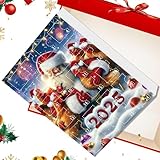 Besreey Navideño de Adviento - Calendario de Adviento Festivo 24 Días,Colgantes de Animales en Acrílico 2D para Decoración de Árbol Casa Ventana Puerta