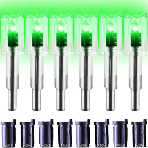 KEAUP 6/3 Pack Lighted Nocks for Crossbow Bolts with .285”/.297”/.300”/.305” Bushings High-Visibility Crossbow Lighted Nocks
