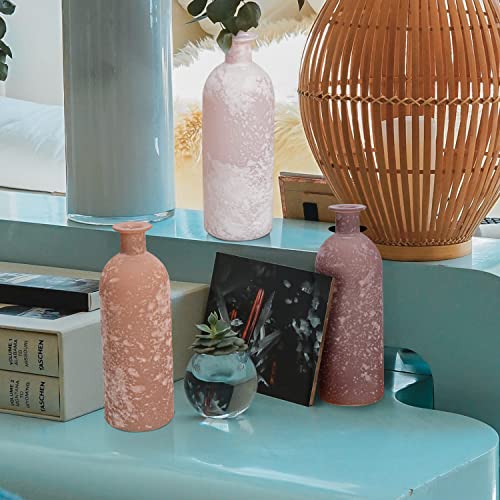 Glass Vase - Set Of 4 Rustic Flower Vases For Home Décor Living Room Centerpieces Bookshelf Wedding Flower Arrangement Decoration, Multicolor (8'') #TOP3