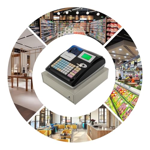 Caja registradora electrónica con doble gestión y pantalla LED8 de clientes, color blanco 7