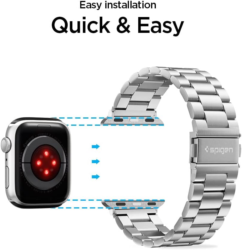 Spigen for Apple Watch Band, Modern Fit Compatile with Ultra 3/2/1 49mm, Series 11/10 46mm, 9/8/7 45mm, SE3/SE2/SE/6/5/4 44mm, 3/2/1 42mm Premium Business Wristband Strap