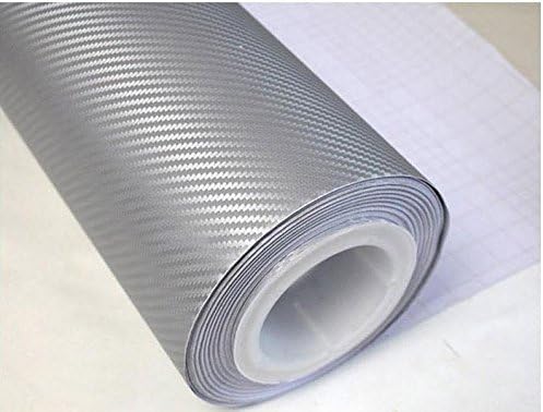 F & B LED Silver 3D Carbon Fiber Vinyl Sheet 84" x 60"