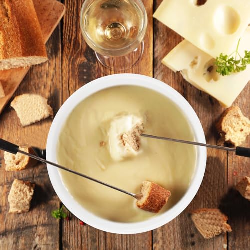 Schoko Fondueset Keramik Mini Schokofondue Käsefondue Fondue Set Topf Kerze Gabel Keramik Schokofondue Set Weiße Käsefonduetopf aus Porzellan Schokoladenschmelzer für Fondue – Bild 5