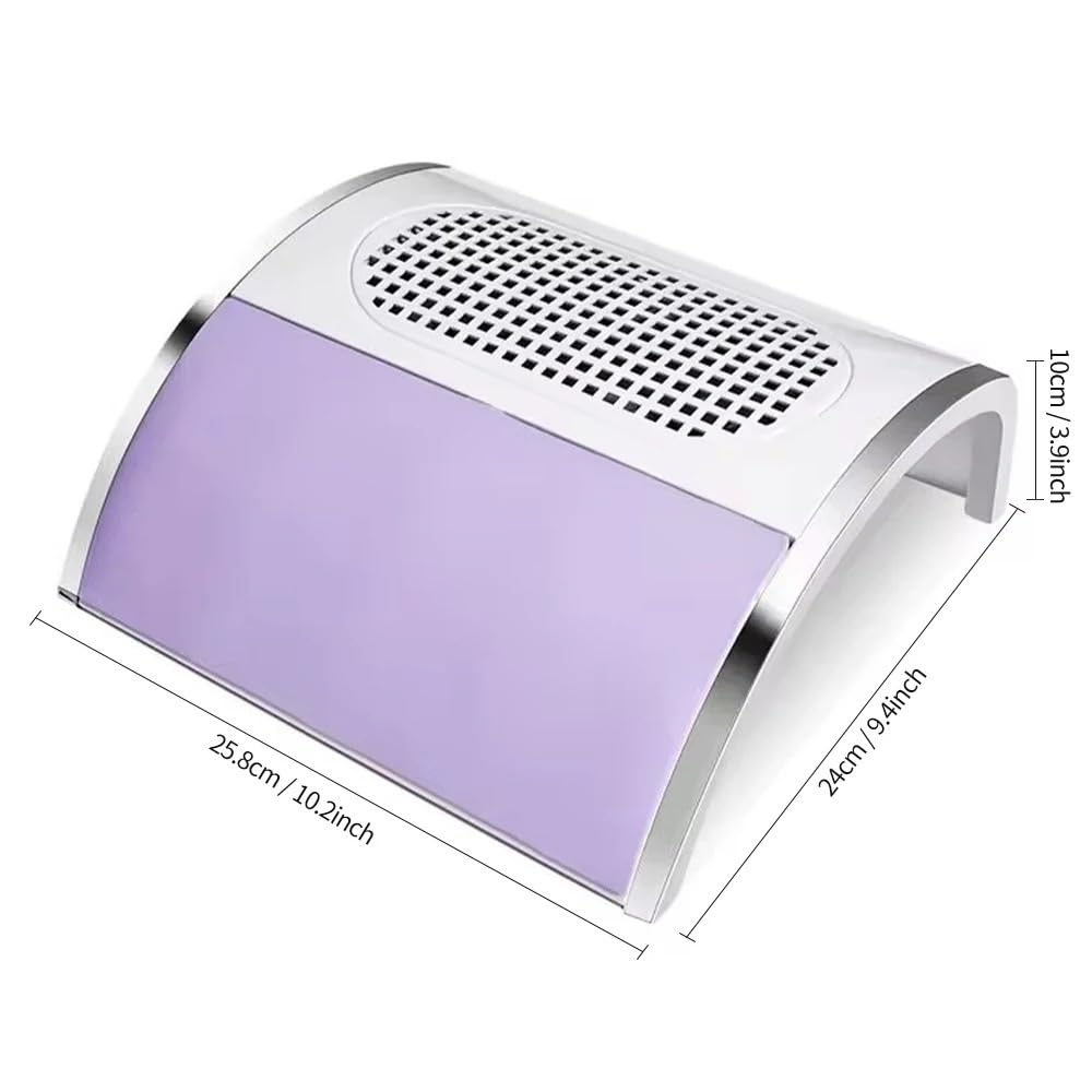 MRKU Aspiradora para manicura silenciosa con Filtro Lavable, Baja succión y 2 Ventiladores, Ideal para Uso doméstico.