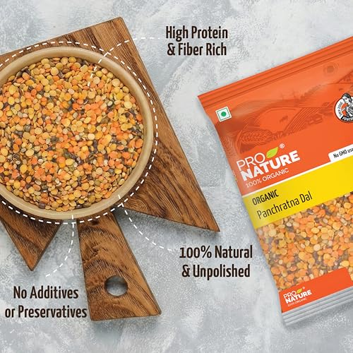 Image of Pro Nature 100% Organic Panchratna Dal - 500g | Rich in Taste & Nutrition | Healthy Mix of 5 Lentils | Ideal for Cooking Delicious, Wholesome Meals (Pack of 2)