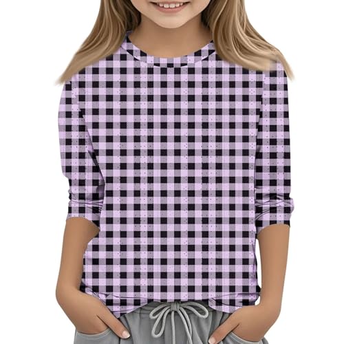 Cute Tops for Teen Girls Summer 3/4 Length Sleeve Crewneck Graphic Blouses Workout Tops Summer Kids Clothes