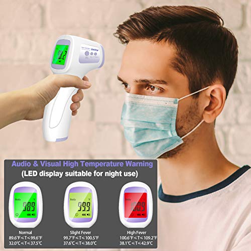 Forehead Thermometer for Adults, Touchless Digital Infrared Thermometers with 0.5s Instant Accurate Readings for Adult Kids Baby Body and Surface Thermometer, Fever Alarm and Memory Recall - Thumbnail 6