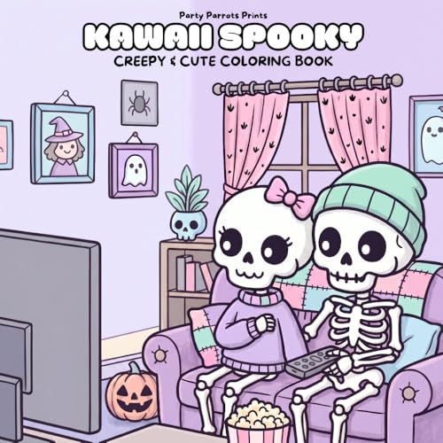 KAWAII SPOOKY: Cute Goth & Creepy Cute Horror Coloring Book for Adults and Kids with Bold, Simple, and Big Designs