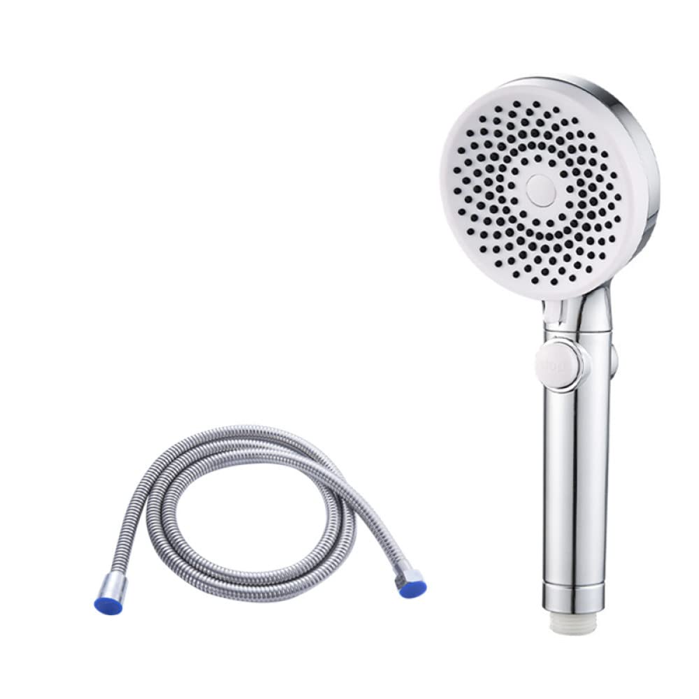 Pommeau de douche 3 modes haute pression et kit complet silver pour salle de bains