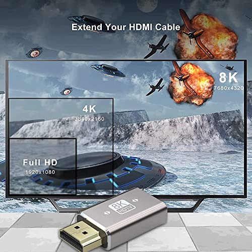 Image of Etzin 8K HDMI Female Adapter, Standard 2.1 Version, Male to Female Extension for Camera, Laptop, Ultra HD, 3D (EPL-951H)