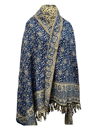 Scialle invernale in pura lana di Yak, con motivo