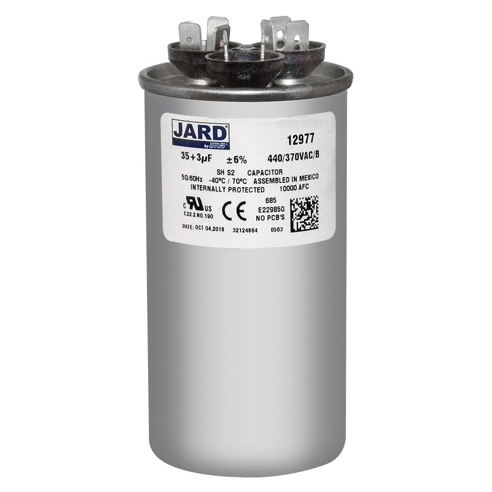 Motor Dual Run Capacitor Round 35 + 3 uf MFD 440 Volt VAC
