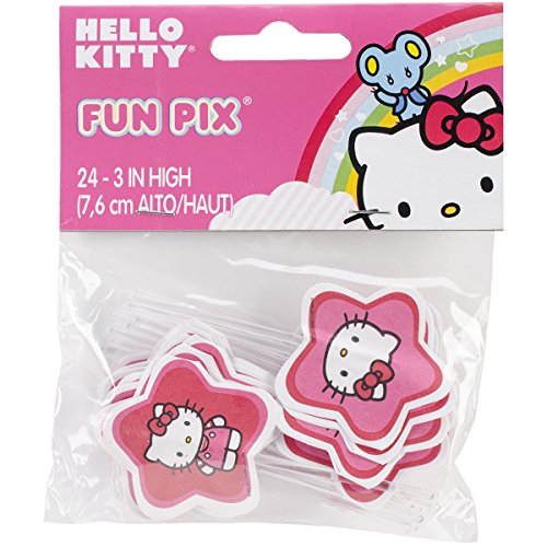 Wilton Hello Kitty Paper Fun Picks, Set of 24, Color May Very.