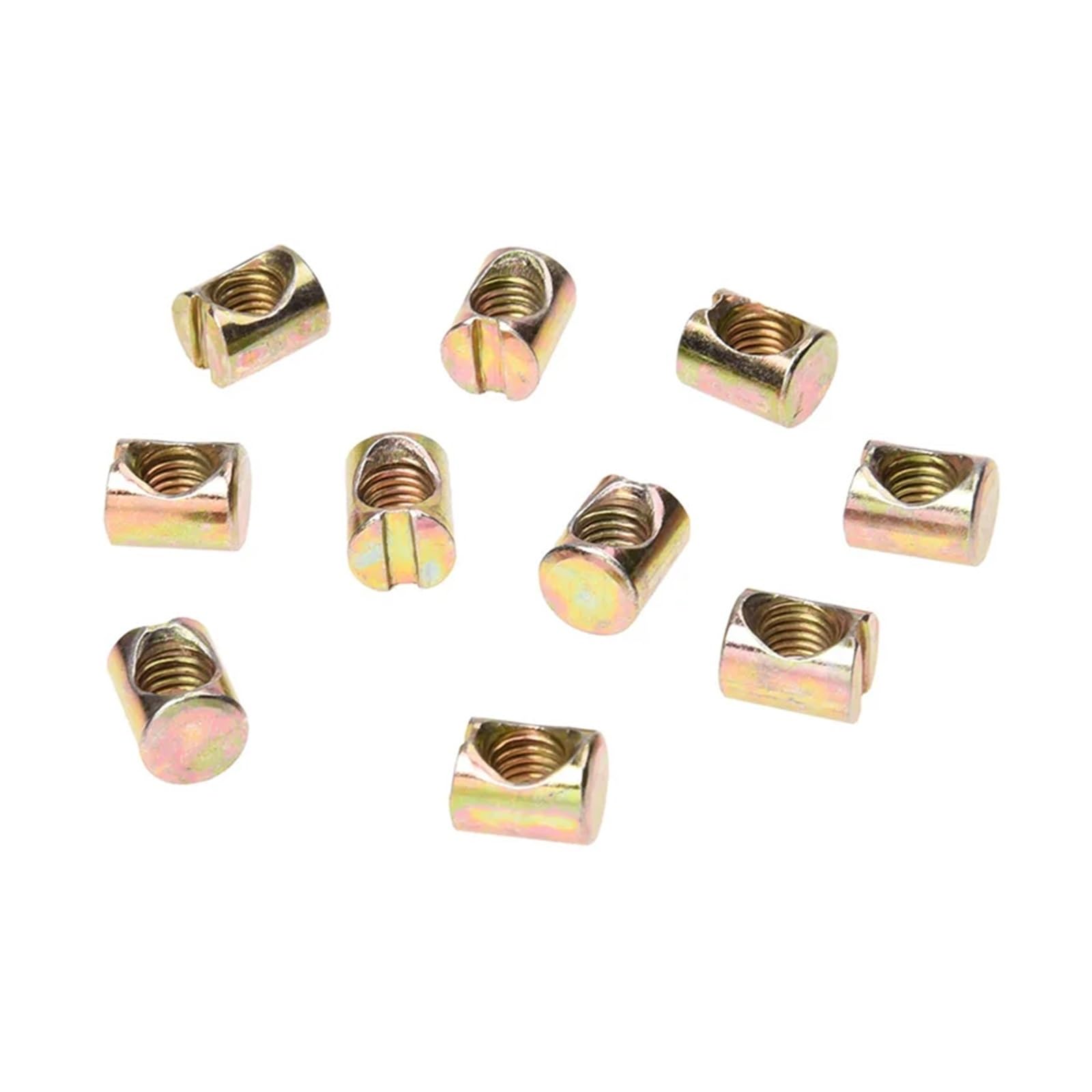 Dadi a botte per mobili, 50 pz M8 Croce Tassello Barilotto Bulloni Scanalati Mobili Dadi 8x12x15mm for Letti Culla Sedie