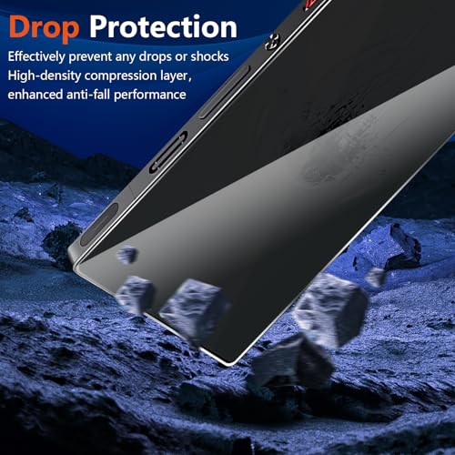 Image of (3 Pack) for ZTE Nubia Red Magic 10 Pro / 10 Pro+ /10 Air /10S Pro / 10S Pro+ Privacy Screen Protector,Anti-Spy Tempered Glass flim,9H Hardness,Anti-Scratch, Case Friendly, Bubble Free