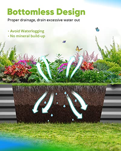 Quictent Galvanized Raised Garden Bed 8X4X1 Ft With Crop Cage Plant Protection Net Tent And Shade Cloth Kit Metal Planter Box Bottomless Planting Vegetables Outdoor Backyard Included T Tags Wing Nuts #TOP4
