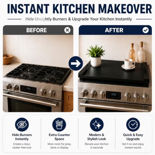 Wood Stove Cover 30x22 with Handles, Stove Top Covers for Gas Burners - 5