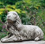 Lunghezza: 36 cm Statua in pietra di cane di Cocker Spaniel  Cucciolo animale in calcestruzzo da giardino
