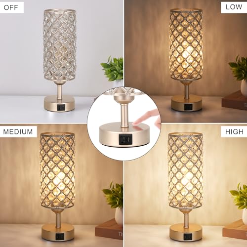 Champagne Gold Bedside Lamp, Nightstand Lamp for Bedroom (Bulb included) by Hong-in - Used condition - Image 4