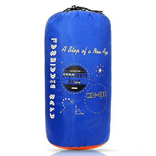 Forbidden Road Backpacking Sleeping Bag - 3 Season Warm & Cool Weather, Portable Single Sleep Bag Lightweight Water Resistant Semi Envelope for Camping Hiking Backpacking - Compression Bag Included