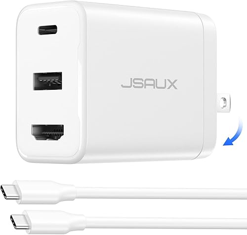 JSAUX - Base de carga de 45 W para cubierta de vapor estación de acoplamiento de 3 puertos USB-CUSB-A4K HDMI con cable USB C 31 de 33 pies adaptador