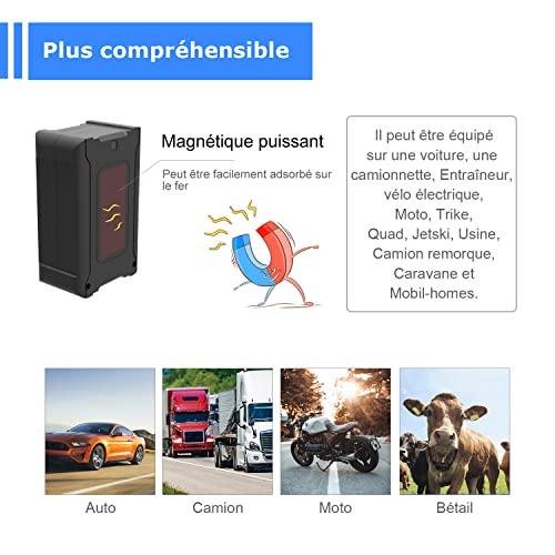 GPS Auto Tracker mit Magnet, GPS Allround Finder, Live-Tracking-Sender für Autos, 6000 mAh Akku, sofort aktualisiert in 10 Sekunden, App-Abonnement erforderlich