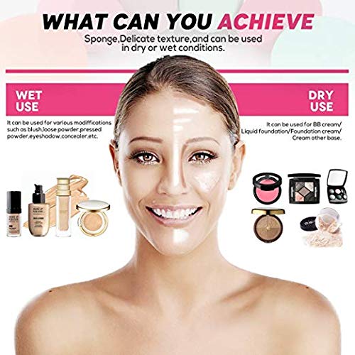 Makeup Sponges, ESARORA 6 Pieces (3+3) Foundation Blending Sponge Flawless Makeup Blender for Liquid Creams and Powders - Multi Color and Saving Money Makeup Sponges
