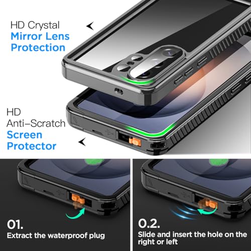 AICase for Samsung Galaxy S26 Ultra Case Waterproof, Clear Water Proof Shockproof Snowproof Dustproof Full Body Rugged Transparent Underwater Phone Case for Galaxy S26 Ultra Built-in Screen Protector by AICase - Used condition - Image 6